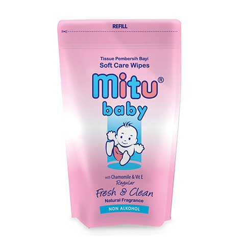 MITU BABY WIPES PINK REFF 60S PC